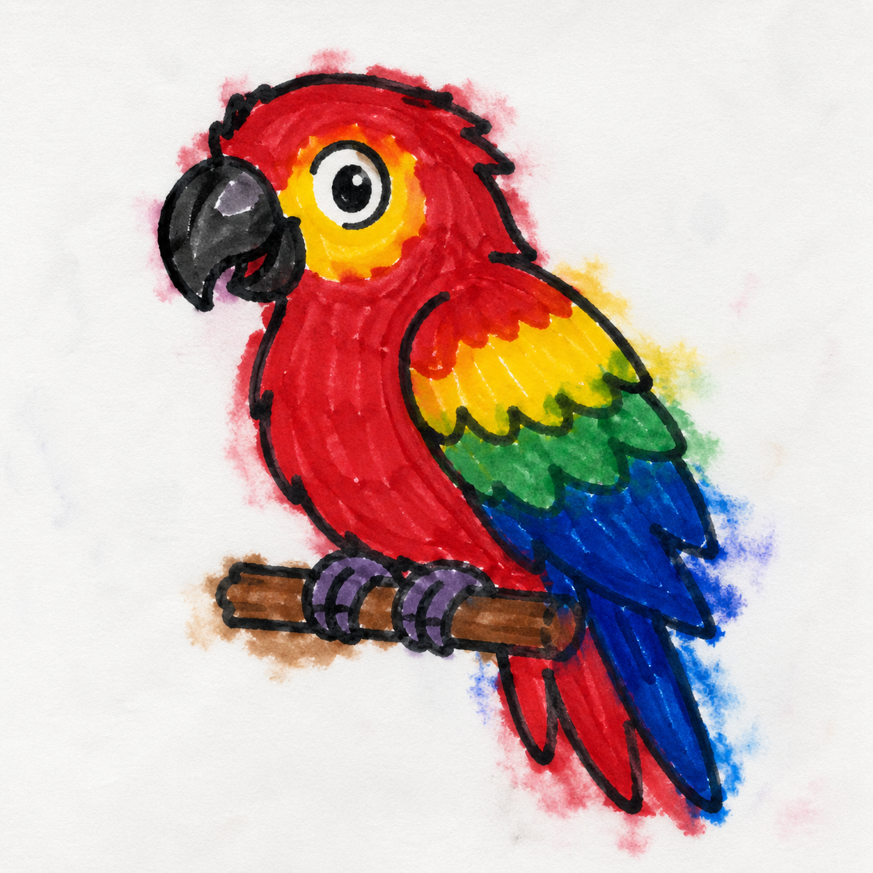 Marker Bleed Parrot preview
